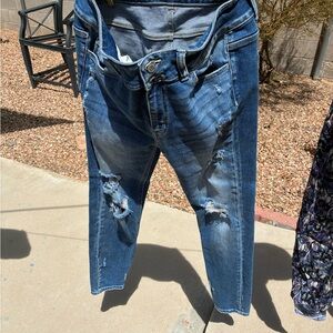 Distressed Blue Jeans